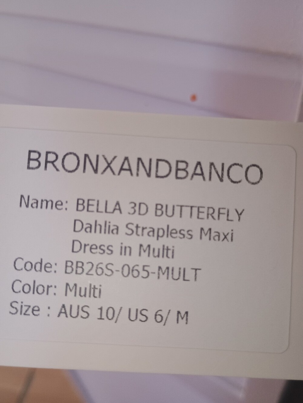 Strapless Butterfly Embroidered Mesh Gown in Gold - Picture 5 of 5